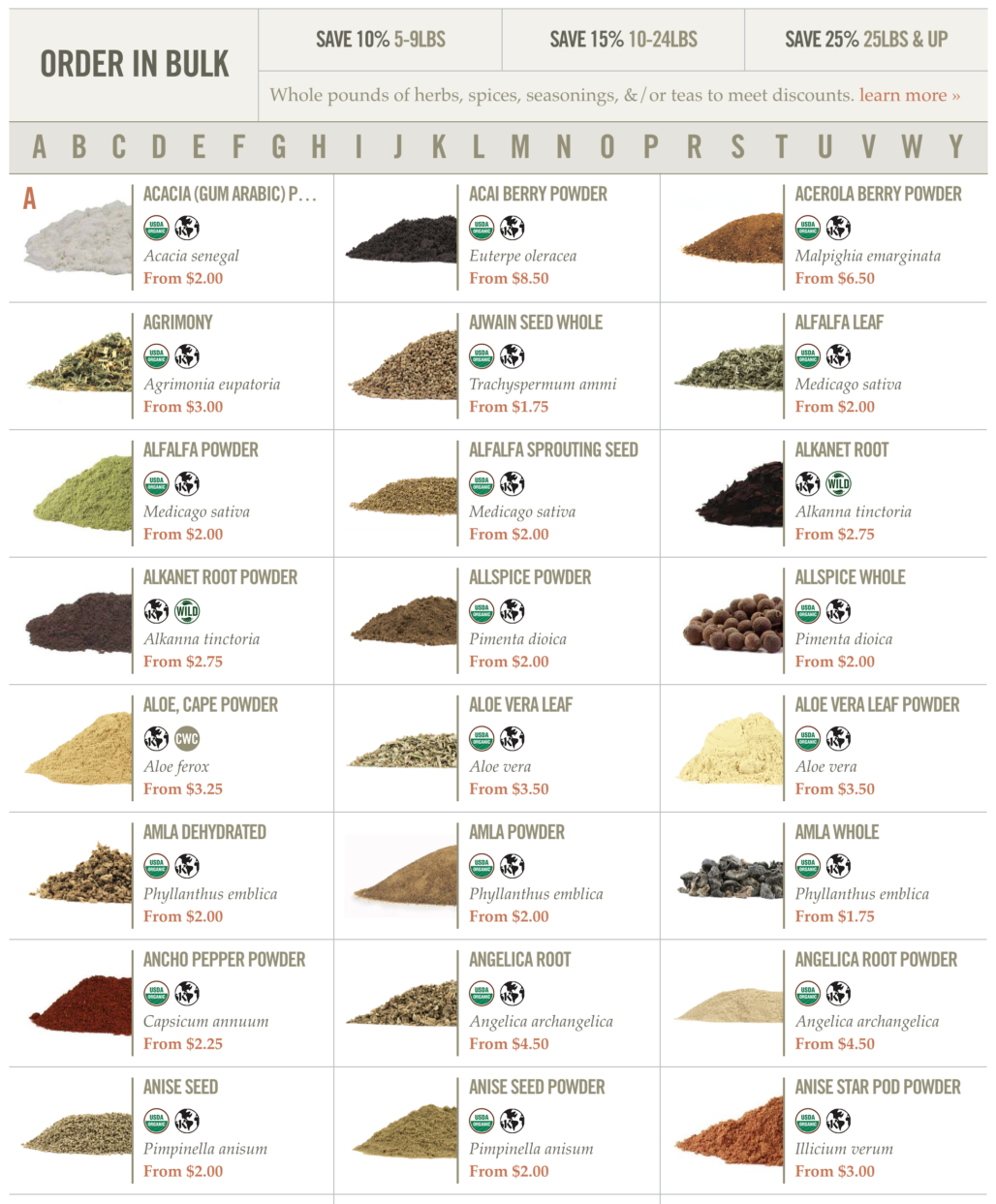 Bulk Herbs and Spices
