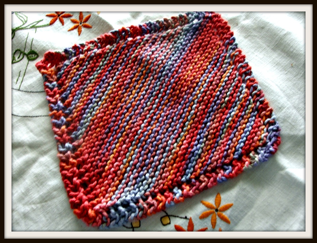 Round knitted dishcloth patterns free